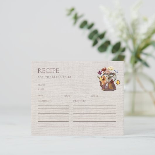 Wildflower Tea Party Vrijgezellenfeest Recept Kaar (Staand voorkant)