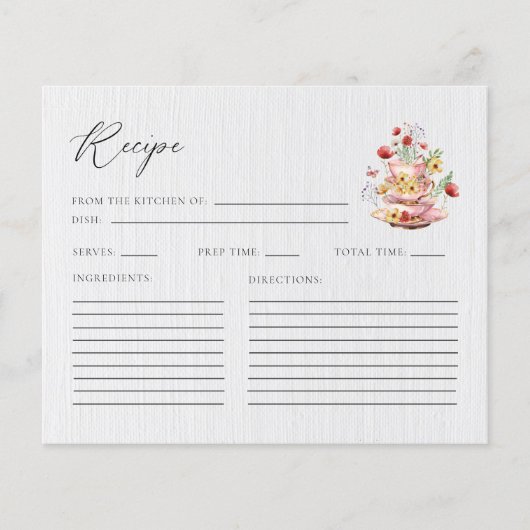 Wildflower Tea Party Vrijgezellenfeest Recept Kaar (Voorkant)