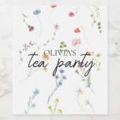 Wildflower Tea Party Vrijgezellenfeest Wijn Etiket (Enkel label)