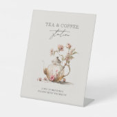 Wildflower Tea Party Waterverf Vrijgezellenfeest t Reclamebord Met Voetstuk (Voorkant)