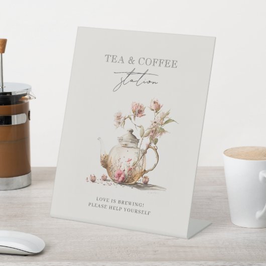 Wildflower Tea Party Waterverf Vrijgezellenfeest t Reclamebord Met Voetstuk (Insitu)