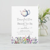 Wildflower Tea Vrijgezellenfeest Kaart (Staand voorkant)