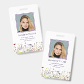 Wildflower Teacher Medewerker ID Badge (Voor- en achterkant)