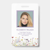 Wildflower Teacher Medewerker ID Badge (Voorkant)