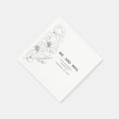 Wildflower Tekening Elegante bruiloft Mr en Mrs Servet (Hoek)