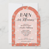 Wildflower Terracotta All in One Baby Shower Kaart (Voorkant)