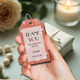 Wildflower Terracotta Baby shower Dank u voor uw g Cadeaulabel