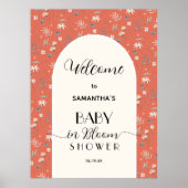 Wildflower Terracotta Baby shower Welkom Poster (Voorkant)