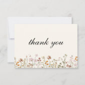 Wildflower Terracotta Beige Boho Wedding Bedankkaart (Voorkant)
