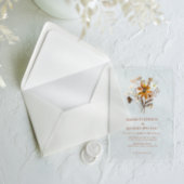 Wildflower Terracotta Boho Chic Garden Wedding Acryl Uitnodigingen