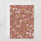 Wildflower Terracotta Boho Garden Wedding Kaart (Achterkant)