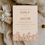Wildflower Terracotta Botanical Wedding Invitation Kaart<br><div class="desc">Plaats de toon voor je wilde Terracotta botanische bruiloft met betoverende uitnodigingssuites. De perfecte manier om je grote dag aan je vrienden en familie aan te kondigen, deze uitnodigingen zullen je gasten een voorbode geven van de botanische schoonheid die hen te wachten staat. De uitnodigingssuite zou de schoonheid van de...</div>