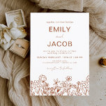 Wildflower Terracotta Botanical Wedding Kaart<br><div class="desc">Plaats de toon voor je wilde Terracotta botanische bruiloft met betoverende uitnodigingssuites. De perfecte manier om je grote dag aan je vrienden en familie aan te kondigen, deze uitnodigingen zullen je gasten een voorbode geven van de botanische schoonheid die hen te wachten staat. De uitnodigingssuite zou de schoonheid van de...</div>