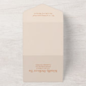 Wildflower Terracotta Floral Waterverf Wedding All In One Uitnodiging (Buitenkant)