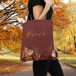 Wildflower Terracotta Herfst bruiloft bruidsmeisje Tote Bag