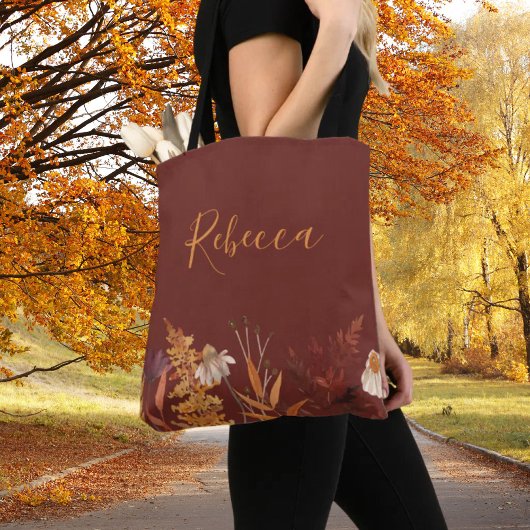 Wildflower Terracotta Herfst bruiloft bruidsmeisje Tote Bag