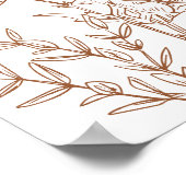 Wildflower Terracotta Herfst Bruiloft Welkomstbord Poster (Hoek)