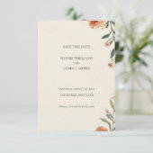 Wildflower Terracotta Trouwkaart | Save The Date (Staand voorkant)