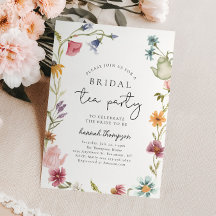 Wildflower thee bruids douche uitnodiging