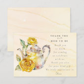 Wildflower theefeest baby shower bedankkaart (Voorkant / Achterkant)