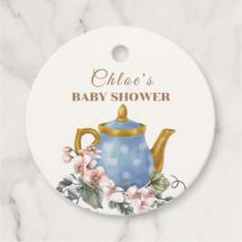  Wildflower Theepot Baby shower Bedankjes Labels