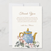  Wildflower Theepot Baby shower Bedankkaart (Voorkant)