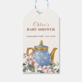  Wildflower Theepot Baby shower Cadeaulabel