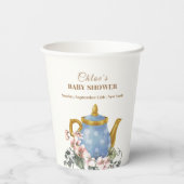  Wildflower Theepot Baby shower Papieren Bekers (Achterkant)