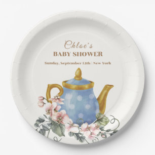  Wildflower Theepot Baby shower Papieren Bordje