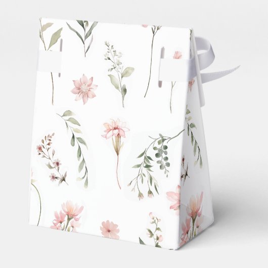 Wildflower thema elegante baby shower gunst bedankdoosjes (Achterkant)