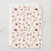 Wildflower Thema Meisje Baby shower Kaart (Achterkant)