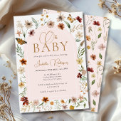 Wildflower Thema Meisje Baby shower Kaart