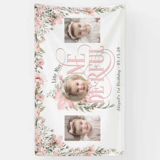 Wildflower thema Miss Onederful foto's achtergrond Spandoek (Verticaal)