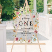 Wildflower Theme Girl 1e verjaardag Welkom Acryl Bord