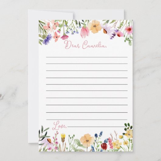 Wildflower Time Capsule Notitie Bericht Kaart (Voorkant)