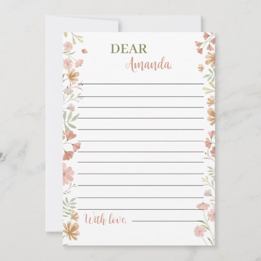 Wildflower Time Capsule Notitie Bericht Kaart (Voorkant)