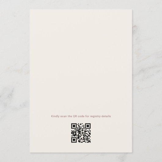 Wildflower Time for Tea QR Code Bridal Shower Kaart (Achterkant)