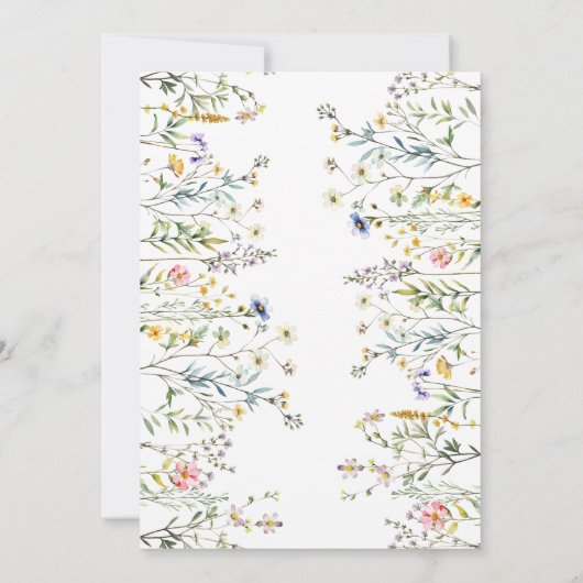 Wildflower Tiny flower meisje baby shower uitnodig Kaart (Achterkant)