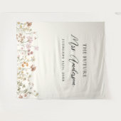 Wildflower Toekomst Mrs Photo Booth Achtergrond Wandkleed (Voorkant (horizontaal))
