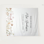 Wildflower Toekomst Mrs Photo Booth Achtergrond Wandkleed (Voorkant (horizontaal))