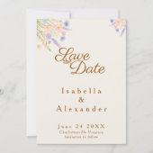 Wildflower top corner canopy Save the Date Card (Voorkant)