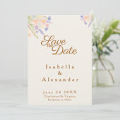 Wildflower top corner canopy Save the Date Card (Staand voorkant)