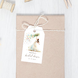 Wildflower Toss Waterverf Bride Cadeaulabel