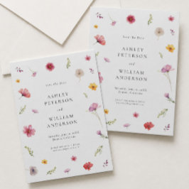 Wildflower Trouwdag Save the Date Kaart