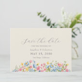 Wildflower Trouwkaart Save The Date (Staand voorkant)