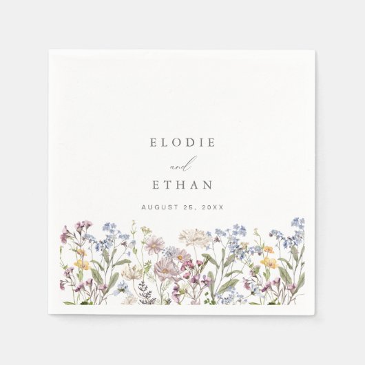 Wildflower Trouwpapier servetten Floral Boho (Voorkant)