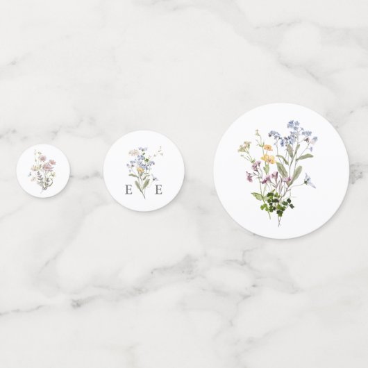 Wildflower Trouwtafel Confetti Bloemen Whimsical (Voorkanten)