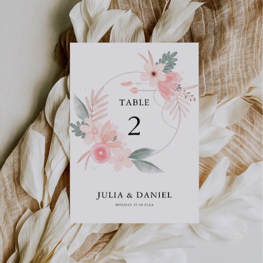 Wildflower Trouwtafel Kaarten Sjabloon