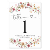 Wildflower Trouwtafel Nummers Kaart (Achterkant)
