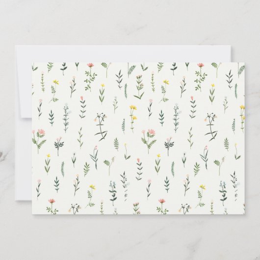 Wildflower Tuin Baby Shower Uitnodiging (Achterkant)